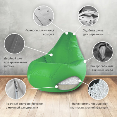 Бескаркасное кресло груша